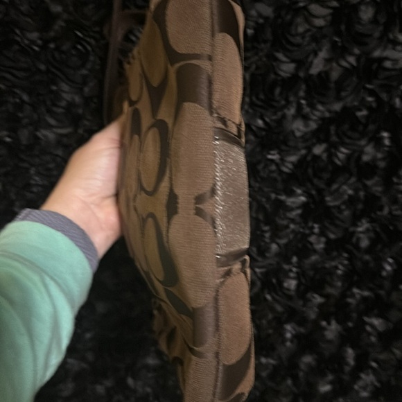 COACH F21905 SIGNATURE STRIPE DUFFLE SIGNATURE FABRIC Dark Brown - Picture 4 of 4